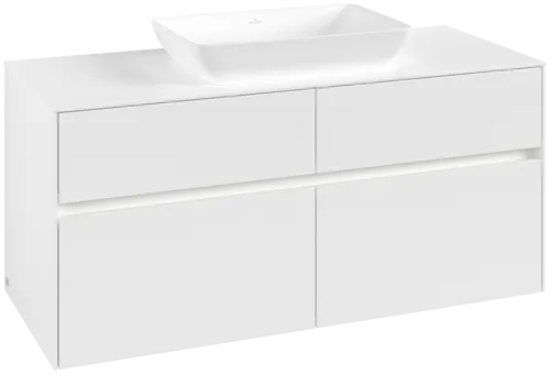 Obrázek VILLEROY BOCH Collaro toaletní skříňka, s osvětlením, 4 výsuvy, 1200 x 548 x 500 mm, bílá matná / bílá matná #C112B0MS