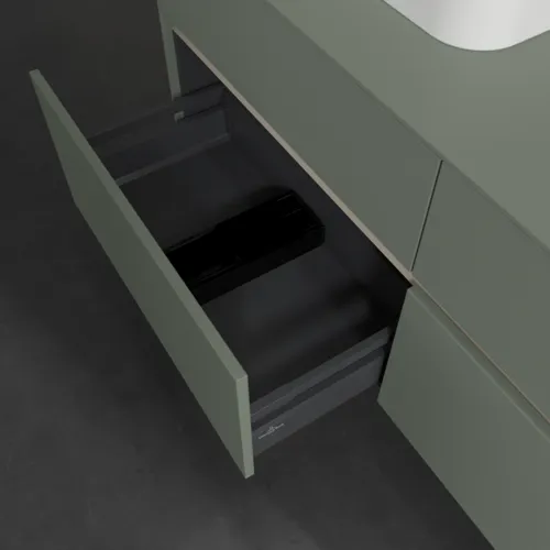 Bild von VILLEROY BOCH Collaro Waschbeckenunterschrank, mit Beleuchtung, 4 Auszüge, 1400 x 548 x 500 mm, Soft Green / Soft Green #C101B0AF