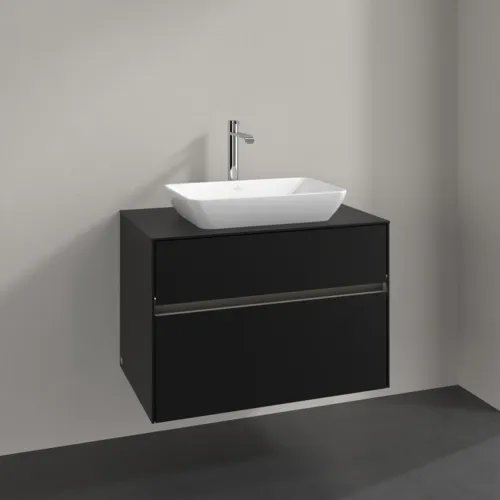Bild von VILLEROY BOCH Collaro Waschbeckenunterschrank, mit Beleuchtung, 2 Auszüge, 800 x 548 x 500 mm, Volcano Black / Volcano Black #C108B0VL