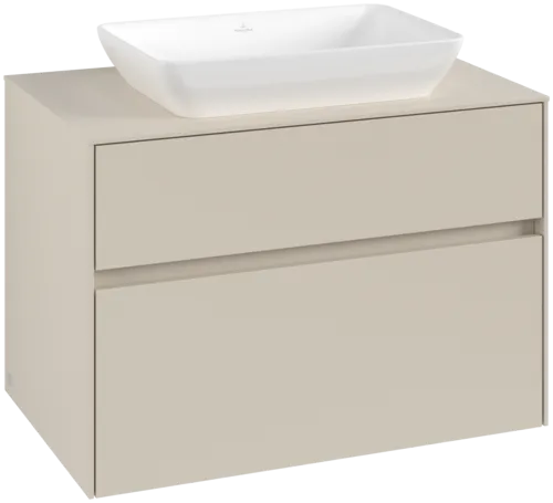 Obrázek VILLEROY BOCH Toaletní skříňka Collaro, s osvětlením, 2 výsuvy, 800 x 548 x 500 mm, Cashmere Grey / Cashmere Grey #C108B0VN