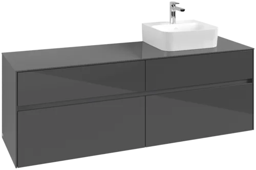 Obrázek VILLEROY BOCH Toaletní skříňka Collaro, 4 výsuvy, 1600 x 548 x 500 mm, lesklá šedá / lesklá šedá #C10600FP