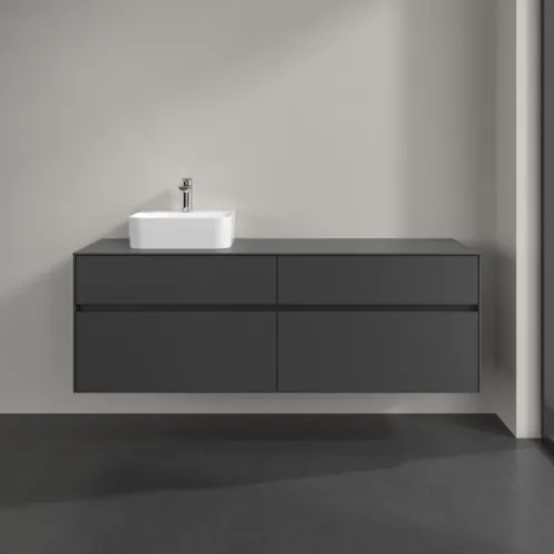 Bild von VILLEROY BOCH Collaro Waschbeckenunterschrank, mit Beleuchtung, 4 Auszüge, 1600 x 548 x 500 mm, Graphite / Graphite #C105B0VR