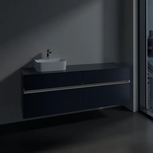 Bild von VILLEROY BOCH Collaro Waschbeckenunterschrank, mit Beleuchtung, 4 Auszüge, 1600 x 548 x 500 mm, Marine Blue / Marine Blue #C105B0VQ