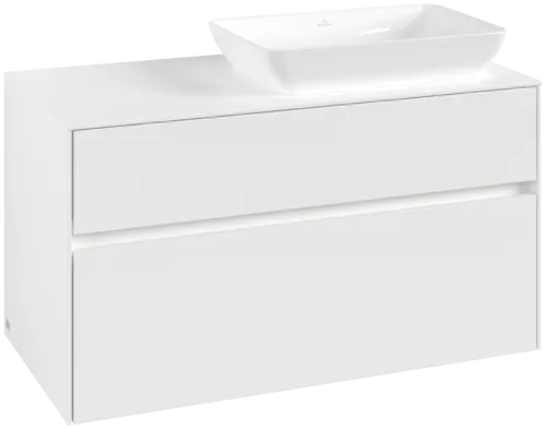 Obrázek VILLEROY BOCH Collaro toaletní skříňka, s osvětlením, 2 výsuvy, 1000 x 548 x 500 mm, bílá matná / bílá matná #C111B0MS