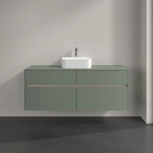 Bild von VILLEROY BOCH Collaro Waschbeckenunterschrank, mit Beleuchtung, 4 Auszüge, 1400 x 548 x 500 mm, Soft Green / Soft Green #C100B0AF