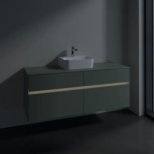 Bild von VILLEROY BOCH Collaro Waschbeckenunterschrank, mit Beleuchtung, 4 Auszüge, 1400 x 548 x 500 mm, Soft Green / Soft Green #C100B0AF