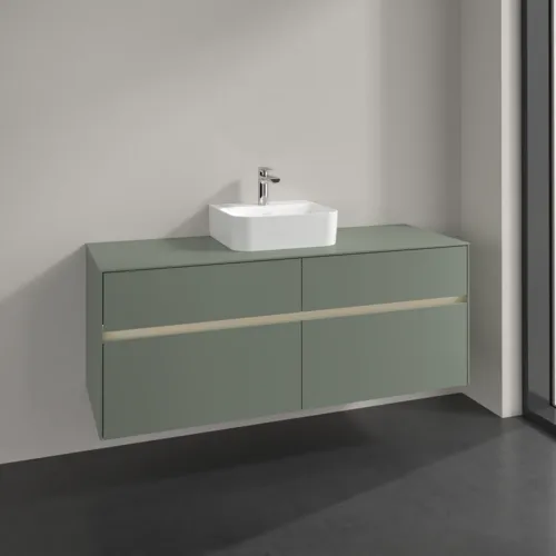Bild von VILLEROY BOCH Collaro Waschbeckenunterschrank, mit Beleuchtung, 4 Auszüge, 1400 x 548 x 500 mm, Soft Green / Soft Green #C100B0AF