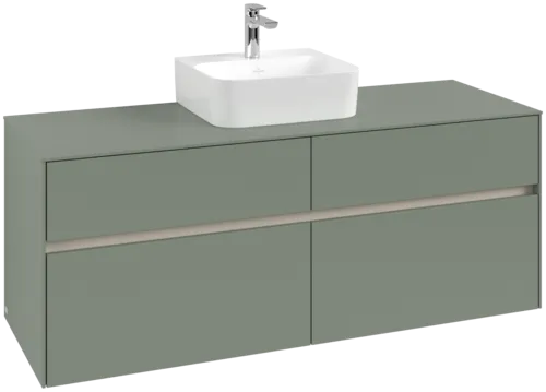 Obrázek VILLEROY BOCH Toaletní skříňka Collaro, s osvětlením, 4 výsuvy, 1400 x 548 x 500 mm, Soft Green / Soft Green #C100B0AF