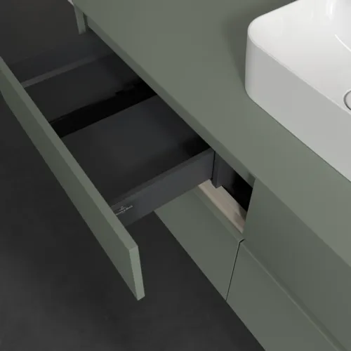Bild von VILLEROY BOCH Collaro Waschbeckenunterschrank, mit Beleuchtung, 4 Auszüge, 1400 x 548 x 500 mm, Soft Green / Soft Green #C100B0AF