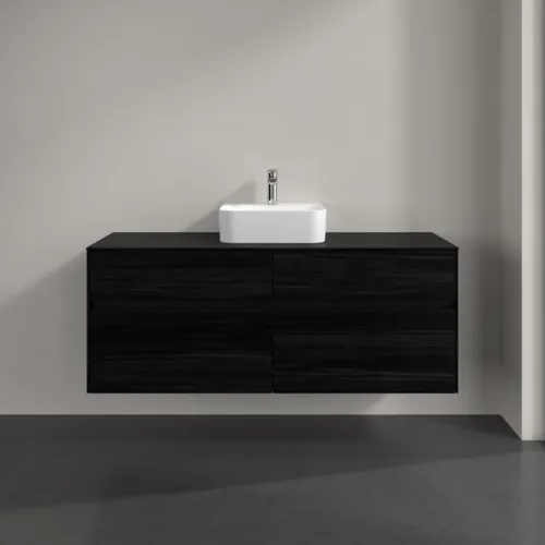 Bild von VILLEROY BOCH Collaro Waschbeckenunterschrank, mit Beleuchtung, 4 Auszüge, 1400 x 548 x 500 mm, Black Oak / Black Oak #C100B0AB