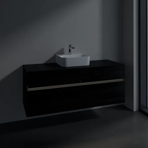 Bild von VILLEROY BOCH Collaro Waschbeckenunterschrank, mit Beleuchtung, 4 Auszüge, 1400 x 548 x 500 mm, Black Oak / Black Oak #C100B0AB