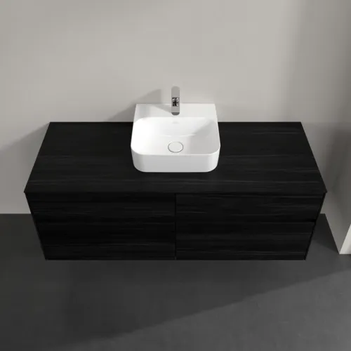 Bild von VILLEROY BOCH Collaro Waschbeckenunterschrank, mit Beleuchtung, 4 Auszüge, 1400 x 548 x 500 mm, Black Oak / Black Oak #C100B0AB