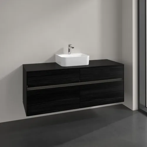 Bild von VILLEROY BOCH Collaro Waschbeckenunterschrank, mit Beleuchtung, 4 Auszüge, 1400 x 548 x 500 mm, Black Oak / Black Oak #C100B0AB