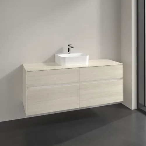 Bild von VILLEROY BOCH Collaro Waschbeckenunterschrank, mit Beleuchtung, 4 Auszüge, 1400 x 548 x 500 mm, White Oak / White Oak #C100B0AA