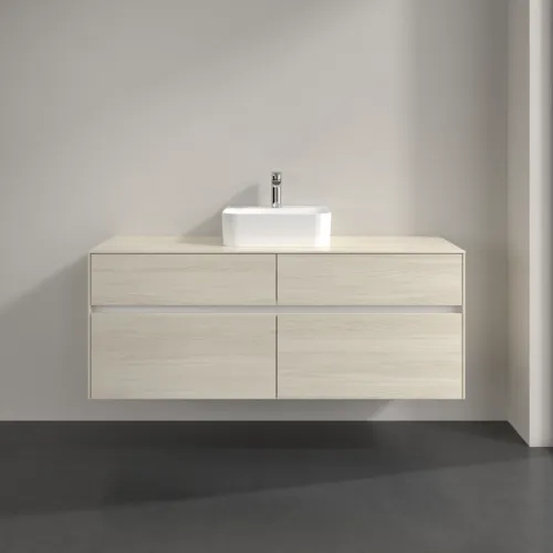 Bild von VILLEROY BOCH Collaro Waschbeckenunterschrank, mit Beleuchtung, 4 Auszüge, 1400 x 548 x 500 mm, White Oak / White Oak #C100B0AA