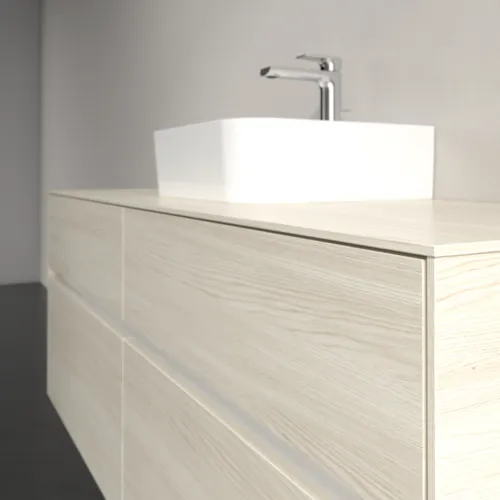 Bild von VILLEROY BOCH Collaro Waschbeckenunterschrank, mit Beleuchtung, 4 Auszüge, 1400 x 548 x 500 mm, White Oak / White Oak #C100B0AA