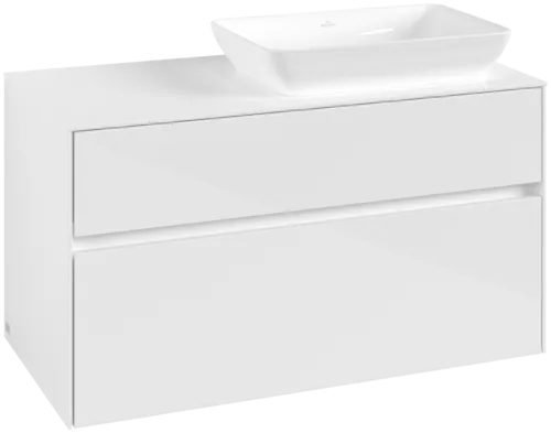 VILLEROY BOCH Collaro Vanity unit, 2 pull-out compartments, 1000 x 548 x 500 mm, Glossy White / Glossy White #C11100DH resmi
