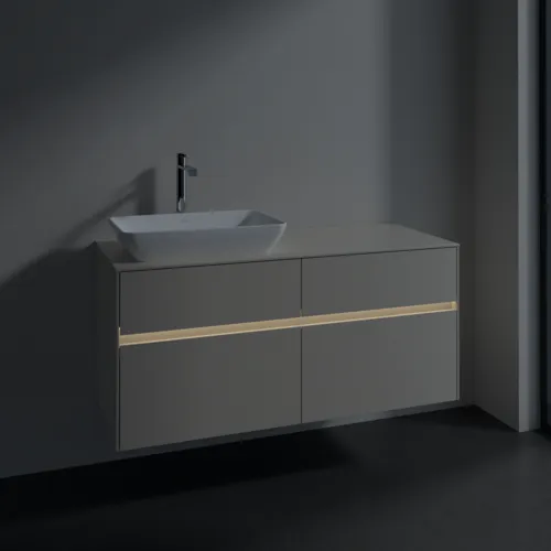 Bild von VILLEROY BOCH Collaro Waschbeckenunterschrank, mit Beleuchtung, 4 Auszüge, 1200 x 548 x 500 mm, Cashmere Grey / Cashmere Grey #C113B0VN
