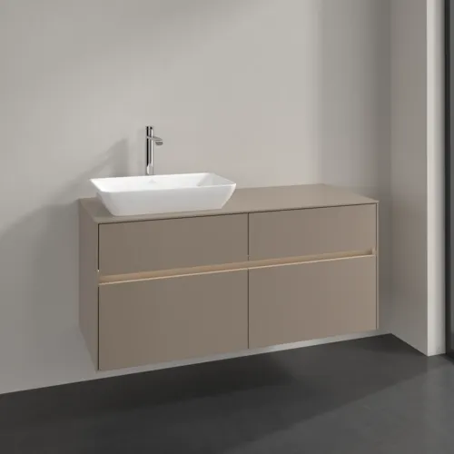 Bild von VILLEROY BOCH Collaro Waschbeckenunterschrank, mit Beleuchtung, 4 Auszüge, 1200 x 548 x 500 mm, Taupe / Taupe #C113B0VM