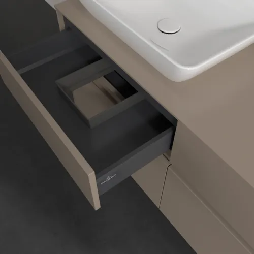 Bild von VILLEROY BOCH Collaro Waschbeckenunterschrank, mit Beleuchtung, 4 Auszüge, 1200 x 548 x 500 mm, Taupe / Taupe #C113B0VM