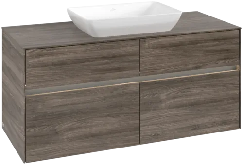 VILLEROY BOCH Collaro Vanity unit, with lighting, 4 pull-out compartments, 1200 x 548 x 500 mm, Stone Oak / Stone Oak #C112B0RK resmi