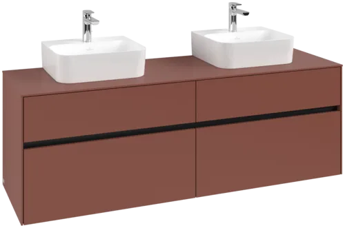 Picture of VILLEROY BOCH Collaro Vanity unit, with lighting, 4 pull-out compartments, 1600 x 548 x 500 mm, Wine Red / Wine Red #C107B0AH