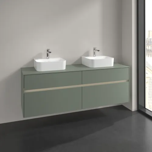 Bild von VILLEROY BOCH Collaro Waschbeckenunterschrank, mit Beleuchtung, 4 Auszüge, 1600 x 548 x 500 mm, Soft Green / Soft Green #C107B0AF