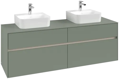 Obrázek VILLEROY BOCH Toaletní skříňka Collaro, s osvětlením, 4 výsuvy, 1600 x 548 x 500 mm, Soft Green / Soft Green #C107B0AF