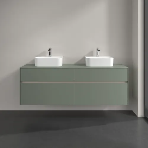 Bild von VILLEROY BOCH Collaro Waschbeckenunterschrank, mit Beleuchtung, 4 Auszüge, 1600 x 548 x 500 mm, Soft Green / Soft Green #C107B0AF