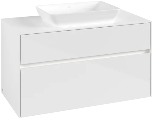 Obrázek VILLEROY BOCH Collaro toaletní skříňka, s osvětlením, 2 výsuvy, 1000 x 548 x 500 mm, lesklá bílá / lesklá bílá #C109B0DH