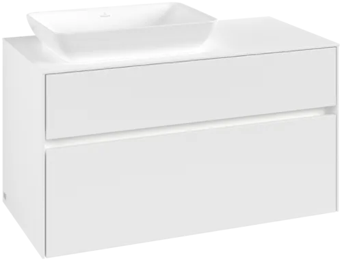 Obrázek VILLEROY BOCH Collaro toaletní skříňka, s osvětlením, 2 výsuvy, 1000 x 548 x 500 mm, bílá matná / bílá matná #C110B0MS