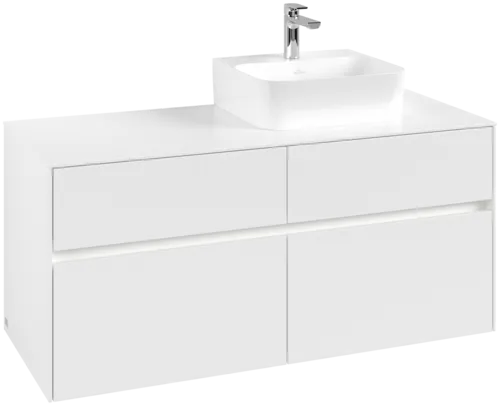 Obrázek VILLEROY BOCH Collaro toaletní skříňka, s osvětlením, 4 výsuvy, 1200 x 548 x 500 mm, bílá matná / bílá matná #C099B0MS