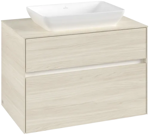 Зображення з  VILLEROY BOCH Collaro Vanity unit, with lighting, 2 pull-out compartments, 800 x 548 x 500 mm, White Oak / White Oak #C108B0AA