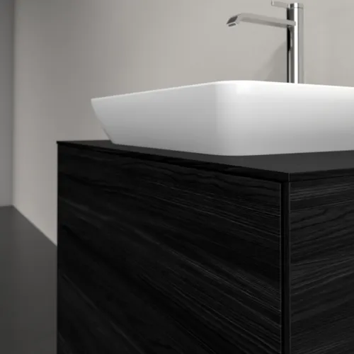 Bild von VILLEROY BOCH Collaro Waschbeckenunterschrank, mit Beleuchtung, 2 Auszüge, 800 x 548 x 500 mm, Black Oak / Black Oak #C108B0AB