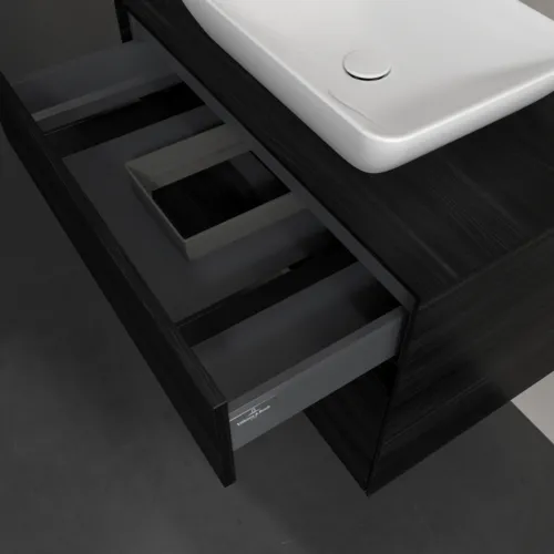 Bild von VILLEROY BOCH Collaro Waschbeckenunterschrank, mit Beleuchtung, 2 Auszüge, 800 x 548 x 500 mm, Black Oak / Black Oak #C108B0AB