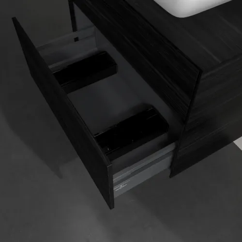 Bild von VILLEROY BOCH Collaro Waschbeckenunterschrank, mit Beleuchtung, 2 Auszüge, 800 x 548 x 500 mm, Black Oak / Black Oak #C108B0AB