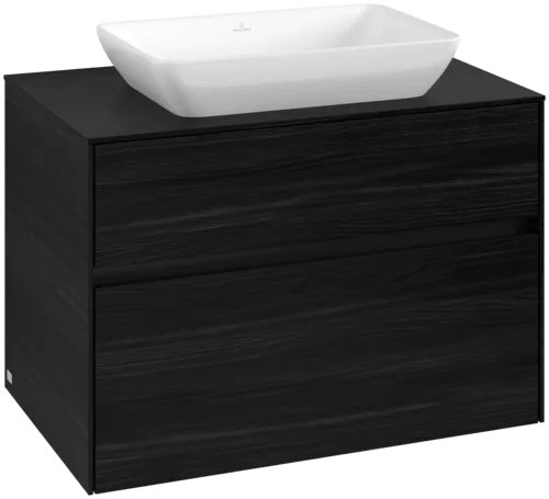 Picture of VILLEROY BOCH Collaro Vanity unit, with lighting, 2 pull-out compartments, 800 x 548 x 500 mm, Black Oak / Black Oak #C108B0AB
