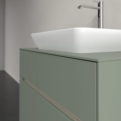 Bild von VILLEROY BOCH Collaro Waschbeckenunterschrank, mit Beleuchtung, 2 Auszüge, 800 x 548 x 500 mm, Soft Green / Soft Green #C108B0AF