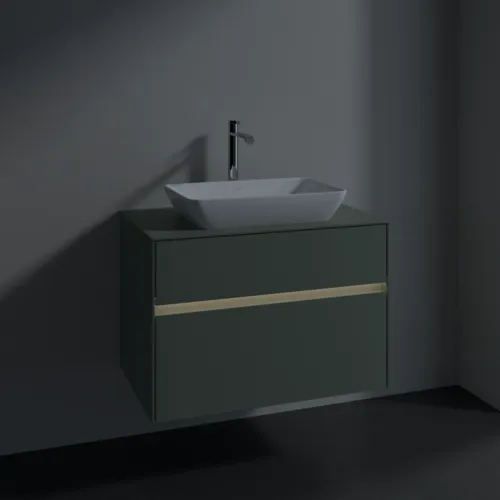 Bild von VILLEROY BOCH Collaro Waschbeckenunterschrank, mit Beleuchtung, 2 Auszüge, 800 x 548 x 500 mm, Soft Green / Soft Green #C108B0AF