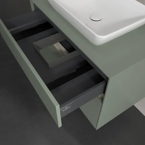 Bild von VILLEROY BOCH Collaro Waschbeckenunterschrank, mit Beleuchtung, 2 Auszüge, 800 x 548 x 500 mm, Soft Green / Soft Green #C108B0AF