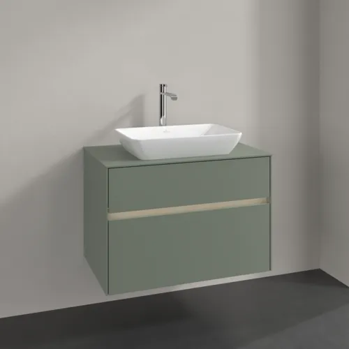 Bild von VILLEROY BOCH Collaro Waschbeckenunterschrank, mit Beleuchtung, 2 Auszüge, 800 x 548 x 500 mm, Soft Green / Soft Green #C108B0AF