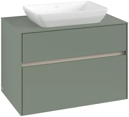 Picture of VILLEROY BOCH Collaro Vanity unit, with lighting, 2 pull-out compartments, 800 x 548 x 500 mm, Soft Green / Soft Green #C108B0AF