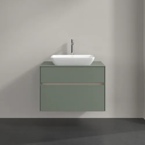 Bild von VILLEROY BOCH Collaro Waschbeckenunterschrank, mit Beleuchtung, 2 Auszüge, 800 x 548 x 500 mm, Soft Green / Soft Green #C108B0AF