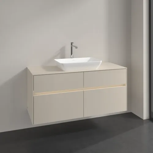 VILLEROY BOCH Collaro Waschbeckenunterschrank, mit Beleuchtung, 4 Auszüge, 1200 x 548 x 500 mm, Cashmere Grey / Cashmere Grey #C112B0VN, Bild 2
