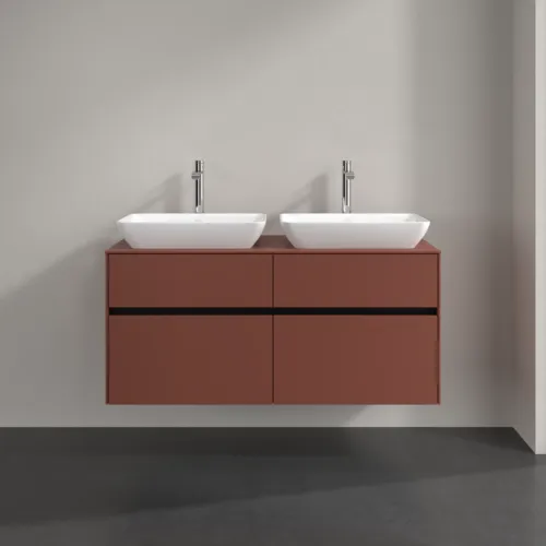 Bild von VILLEROY BOCH Collaro Waschbeckenunterschrank, mit Beleuchtung, 4 Auszüge, 1200 x 548 x 500 mm, Wine Red / Wine Red #C115B0AH