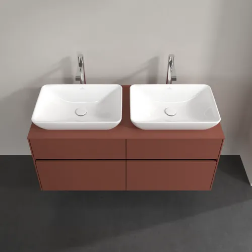 Bild von VILLEROY BOCH Collaro Waschbeckenunterschrank, mit Beleuchtung, 4 Auszüge, 1200 x 548 x 500 mm, Wine Red / Wine Red #C115B0AH