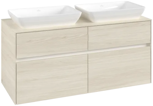 Зображення з  VILLEROY BOCH Collaro Vanity unit, with lighting, 4 pull-out compartments, 1200 x 548 x 500 mm, White Oak / White Oak #C115B0AA