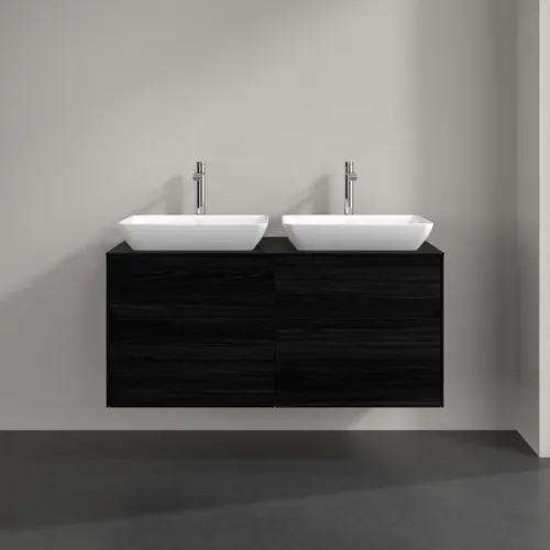 Bild von VILLEROY BOCH Collaro Waschbeckenunterschrank, mit Beleuchtung, 4 Auszüge, 1200 x 548 x 500 mm, Black Oak / Black Oak #C115B0AB