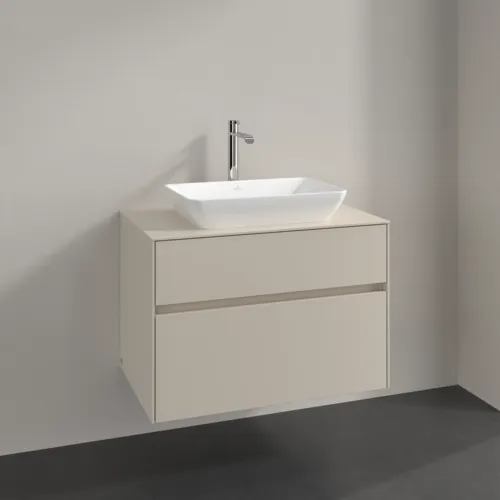 Bild von VILLEROY BOCH Collaro Waschbeckenunterschrank, 2 Auszüge, 800 x 548 x 500 mm, Cashmere Grey / Cashmere Grey #C10800VN
