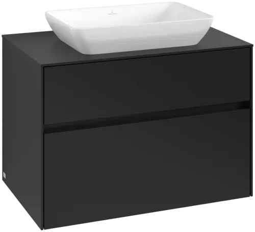 Obrázek VILLEROY BOCH Toaletní skříňka Collaro, 2 výsuvy, 800 x 548 x 500 mm, Volcano Black / Volcano Black #C10800VL